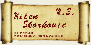 Milen Skorković vizit kartica